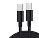 Кабель для защищенных смартфонов (PD 30W) Type-C - Type-C (конектор 10 mm.) 1 метр \ Черный - изображение 1