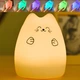 Дитячий силіконовий нічник "Котик" з RGB та USB, 7 режимів / Нічник з акумулятором / Світильник нічник для дітей - зображення 1