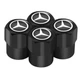 Колпак вентиля колеса Mercedes 4 шт Тюнинг Черные - изображение 2