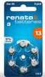 Батарейки Renata PR48 PR13 A13 ZA13 Zinc Air Mercury Free (1.45V) 6 шт для слуховых аппаратов - изображение 1
