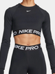 Top sportowy damski z długim rękawem Nike Pro Df 365 Crop Ls FV5484-010 S Czarny (196975069583) - obraz 1