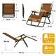 Розкладне посилене м'яке крісло-шезлонг 174x65x114 см до 150 кг LEOBRO Zero Gravity Premium Plus з підголовником та матрацом для відпочинку на природі в кемпінгу чи дачі Коричневий - зображення 3