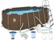 Большой овальный каркасный бассейн с лестницей Avenli 16в1 427x275x100 см с насосом и фильтром для дачи и дома для всей семьи Коричневый - изображение 1
