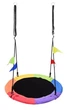 Дитяча садова підвісна гойдалка-гніздо FUNFIT Colorful 100 см до 150 кг для балкону тераси дачі та двору з міцною сталевою рамою та регульованими канатами Різнокольорова - зображення 2