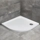 Піддон для душової кабіни RADAWAY Delos 80x80x4.5см напівкруглий акрил без сифону білий SDA0808-01 - зображення 2