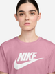 Koszulka damska bawełniana Nike W Nsw Club Ss Tee Icn Ftra DX7906-623 S Różowa - obraz 3