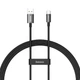 Кабель на 1м. USB to Type-C Superior Series 65W 6A Black, Baseus для зарядки та передачі даних (CAYS000901) - зображення 1