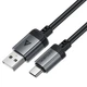 Кабель швидкісний посилений Acefast C20-04 USB to Type-C 5A 1.2m нейлонова оплетка чорний - зображення 1