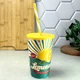 Стакан с трубочкой 0.65 л желтый декор Lemonade Herevin - изображение 1
