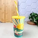 Стакан с трубочкой 0.65 л желтый декор Lemonade Herevin - изображение 2