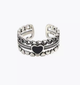 Кільце багатошарове Fashion Jewelry вінтажне із серцем універсальний розмір сріблястий колір (SVS) - зображення 2