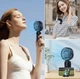 Портативный ручной аккумуляторный мини вентилятор Mini fan XL-880 с подставкой для телефона и дисплеем - изображение 9