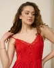 Жіноча нічна сорочка з мереживом - тонка віскоза-бретель Nicoletta 81440в XL червоний - зображення 2