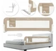 Защитный бортик для кровати MoMi LEXI PLUS Бежевый 43×150 см универсальный барьер для детей, защитный бар для кровати, бортик для младенца, детский бортик, барьер безопасности, ограждение на кровать, защита от падения во время сна - изображение 1