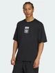 Футболка хлопковая длинная мужская Adidas Originals Leo Oversized JV7569 XL Черная с принтом (4068808477116) - изображение 1