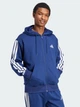 Толстовка на флисе, на молнии мужская Adidas Essentials 3-Stripes Fleece JD1868 2XL Синяя (4067887462129) - изображение 3