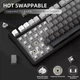 Игровая механическая беспроводная клавиатура Attack Shark X85 Gray gradient, 75%, RGB, USB-C, hot-swap, White Jade Switch с регулятором громкости - изображение 8