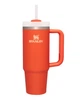 Термочашка стальная с двойной вакуумной изоляцией Stanley Quencher H2.0 Flowstate 0,89 л Tigerlily - изображение 1
