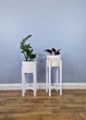 Підставки для вазонів та квітів дерев'яні WoodDecor комплект в білому кольорі середня і низька - зображення 3
