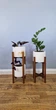Подставки для цветов и вазонов деревянные WoodDecor комплект в коричневом цвете средняя и низкая - изображение 1