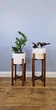 Подставки для цветов и вазонов деревянные WoodDecor комплект в коричневом цвете средняя и низкая - изображение 3