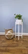 Подставка под вазон из натурального дерева белого цвета WoodDecor высокая - изображение 1