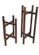 Подставки для цветов и вазонов деревянные WoodDecor комплект в коричневом цвете высокая и низкая - изображение 4