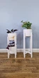Подставки для цветов и вазонов деревянные WoodDecor комплект в белом цвете высокая и средняя - изображение 1