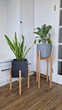 Комплект подставок 2 шт. для вазонов, цветов из дерева WoodDecor покрытых лаком высокая и низкая - изображение 1