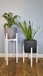 Комплект подставок 2 шт. для вазонов, цветов из дерева WoodDecor белого цвета высокая и низкая - изображение 1