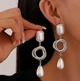 Сережки ефектні підвіски з великими намистинами jewelry Сріблястий - білий - зображення 1