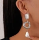 Сережки ефектні підвіски з великими намистинами jewelry Сріблястий - білий - зображення 6