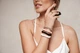 Набір гумок із натурального шовку "Skinny" - MAKEUP Scrunchie Set Black Milk Powder Gold (934920-29584258) - зображення 3