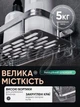Універсальна настінна полиця - органайзер 2шт. для ванної кімнати Grant, душової кабіни, кухні, на самоклеючій плівці, з захистом від корозії 30х13х5.5см, срібляста - зображення 3