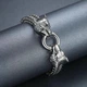 Массивный мужской браслет «Волчья Сила» WolfBracelet, серебристый, 21 см - изображение 2