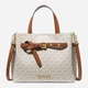 Сумка кросс-боди через плечо женская из натуральной кожи маленькая Michael Kors Emilia Small Crossbody MK Logo BG-MK-20 White/Brown (194900361092) - изображение 1
