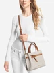 Сумка кросс-боди через плечо женская из натуральной кожи маленькая Michael Kors Emilia Small Crossbody MK Logo BG-MK-20 White/Brown (194900361092) - изображение 2
