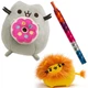 Дитячі м'які іграшки Pusheen cat Кіт з пончиком 15х12см Лев 10х7см та Браслет Pop It антистрес n-13012 - зображення 1