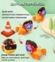 Бегающий краб игрушка музыкальная интерактивная с датчиком помех Steep Crab, улитка с диско-шаром и подсветкой, красная/оранжевая - изображение 5