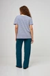 Футболка у смужку з розрізами Wear me S Молочний (синя смужка) (18_25_35-1_12431) - изображение 3
