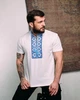 Чоловіча вишиванка з синім орнаментом 3XL біла (15452) - зображення 1