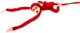 Maskotka Lean Toys Małpka z dzieckiem Czerwona 70 cm 16828 (5905884451458) - obraz 2