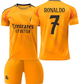 Футбольная форма детская Ronaldo (Роналду) 7 Real Madrid (Реал Мадрид), сезон 24/25, 20 размер, рост 115-120 см, оранжевая - изображение 1