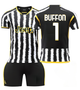 Форма футбольна дитяча Buffon (Буффон) 1 Juventus (Ювентус), сезон 24/25, 26 розмір, ріст 140-145 см, чорно-біла з жовтим - изображение 1