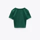 Футболка жіноча Zara T-SHIRT WITH RUCHING GREEN S Зелена (0962\818\500) - изображение 6