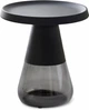 Стіл кавовий 50*50 см Elle, Black top grey glass base - зображення 2