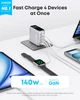 Сетевое зарядное устройство Anker Laptop GaN Charger Silver, 140W 3xUSB-C 1xUSB-A Display (B2697G41) + кабель USB Type-C - изображение 2
