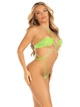Боди-бикини Leg Avenue Wrap around bikini bodysuit, One Size, салатовое, на завязках, со стразами - изображение 3