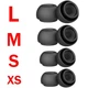 Комплект амбушур для AirPods Pro 1-2, 4шт (XS, S, M, L), силікон, Black - зображення 2
