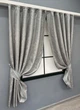Комплект (2шт. 1,3х1,7м.) коротких штор из жаккарда, "Мрамор Al1". Цвет светло-серый. Код 443ш 35-0330 - изображение 2